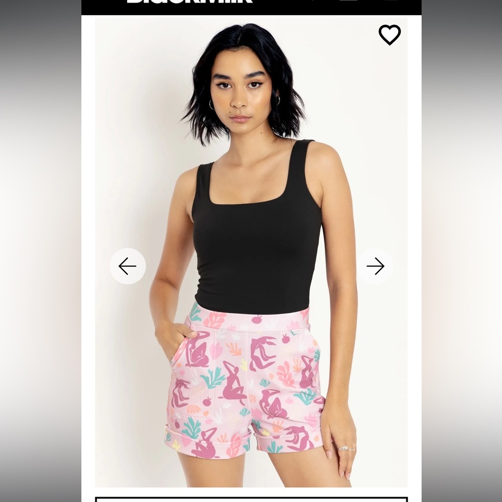 Blackmilk Matisse Figures Cuffed Shorts Small